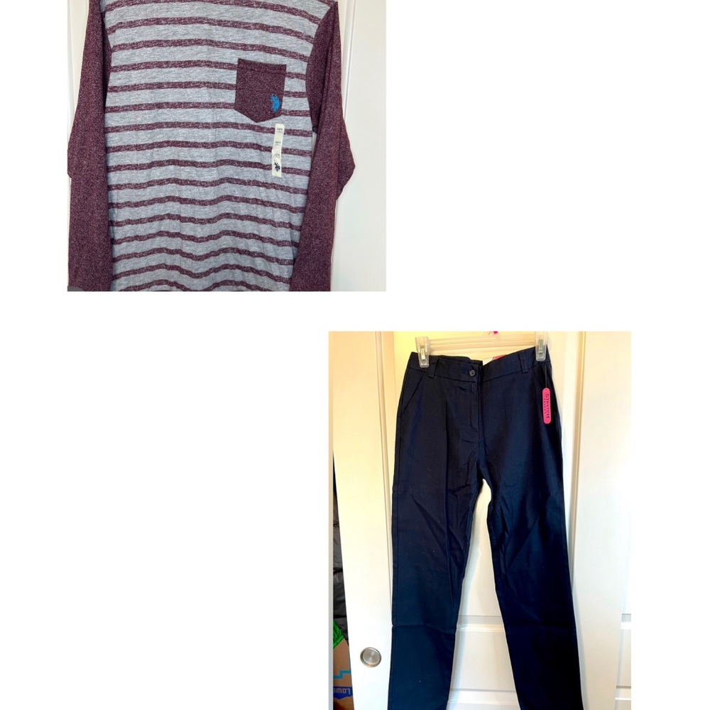 Slim pants for boy size 16 and long sleeves shirt